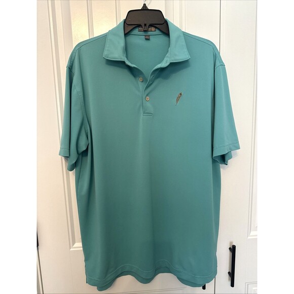 Peter Millar Other - Peter Millar Summer Comfort Performance Teal Golf Shirt Size L Logo